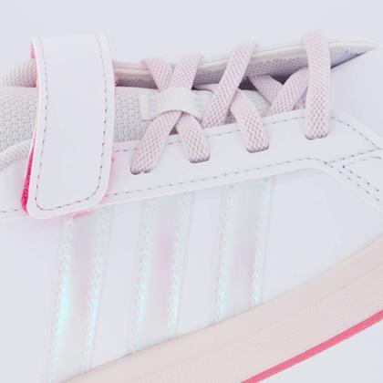 Imagem de Tênis Adidas Grand Court 2.0 EL Infantil Branco e Rosa Claro