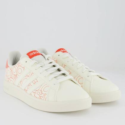 Imagem de Tênis Adidas Grand Court Base 2.0 Off White e Vermelho