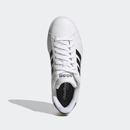 Imagem de Tênis Adidas Grand Court Cloudfoam Feminino - Branco e Preto