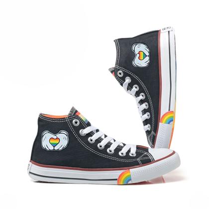 Imagem de Tenis All Feminino Lgbt Star Solado Arco Íris Único 011Bo