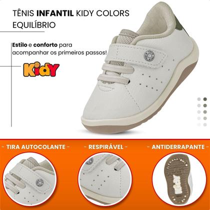 Imagem de Tênis Baby Kidy Colors Equilíbrio Tiras Autocolantes Masculino Confortável Resistente
