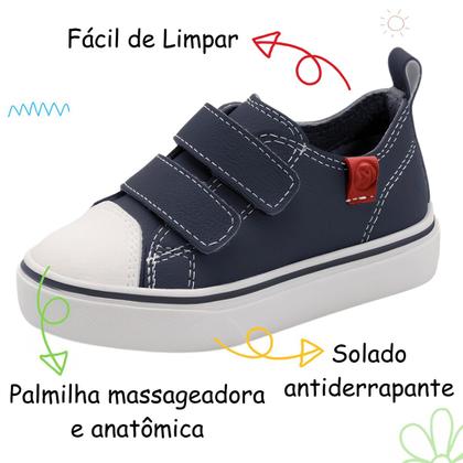 Imagem de Tênis Baby Klin Freestyle Tiras Autocolantes Fácil De Calçar Confortável