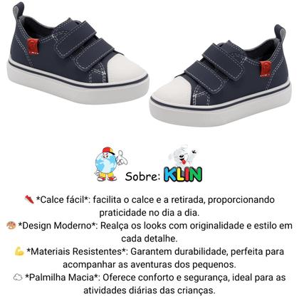 Imagem de Tênis Baby Klin Freestyle Tiras Autocolantes Fácil De Calçar Confortável