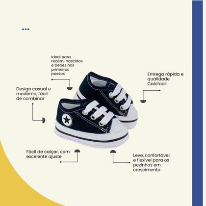 Imagem de Tênis Baby Star Calcfacil Recém-Nascido Leve e Confortável