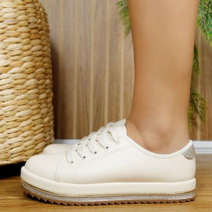 Imagem de Tênis Beira Rio Feminino Flatform Casual 4196.1024 Cor:CremeTamanho:34