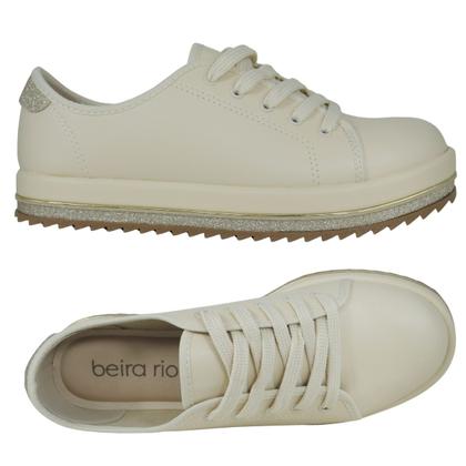 Imagem de Tênis Beira Rio Feminino Flatform Casual 4196.1024 Cor:CremeTamanho:34