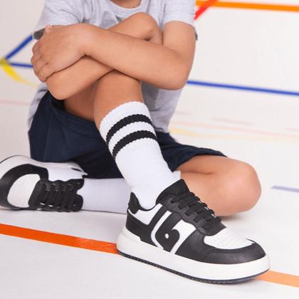 Imagem de Tênis Bibi College Infantil Branco/Preto casual dia a dia