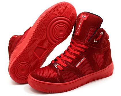 Imagem de Tênis Bota Sneaker Unissex Academia Cano Alto Camurça Resistente Confortável