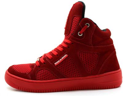 Imagem de Tênis Bota Sneaker Unissex Academia Cano Alto Camurça Resistente Confortável