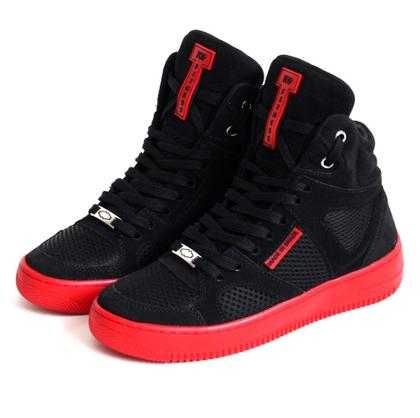 Imagem de Tênis Bota Sneaker Unissex Academia Cano Alto Camurça Resistente Confortável