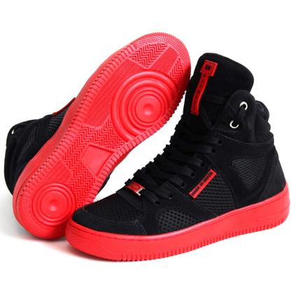 Imagem de Tênis Bota Sneaker Unissex Academia Cano Alto Camurça Resistente Confortável