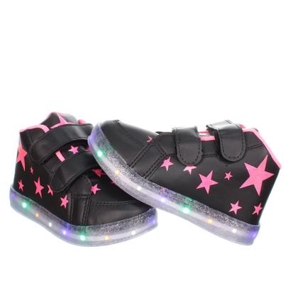 Imagem de Tenis Botinha Com Luz de Led Infantil Feminina Com Pulseira Estrela