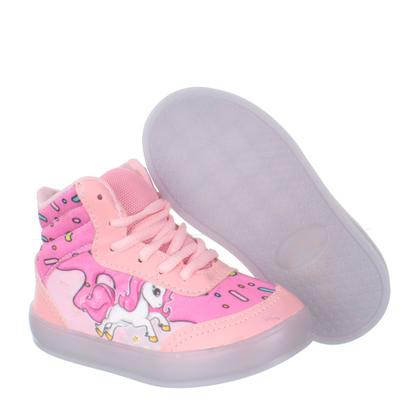 Imagem de Tenis Botinha de Unicornio Com Luz de Led Infantil Feminina Meninas