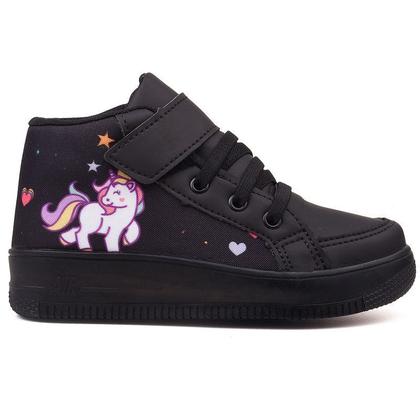 Imagem de Tenis Botinha Feminino De Led Calce Facil Infantil Unicornio Personagem DIversão Luzinha + Oculos + Relogio