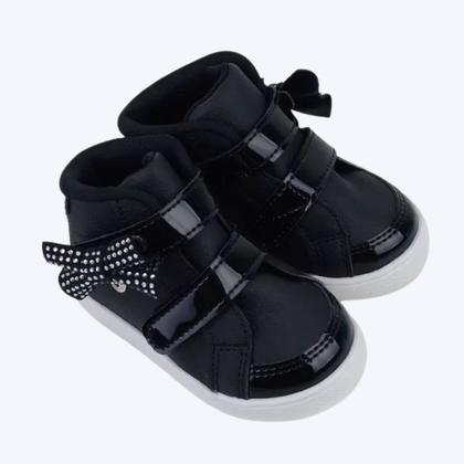 Imagem de Tênis Botinha Preto Infantil Bebê Menina Klin 358003000