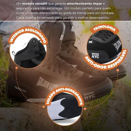 Imagem de Tênis Botinha Preto Pink Confortável para Treino Academia Luta Boxe Feminino