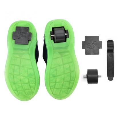 Imagem de Tênis Botinho Meninos Rodinha Removível Patins Azul Verde