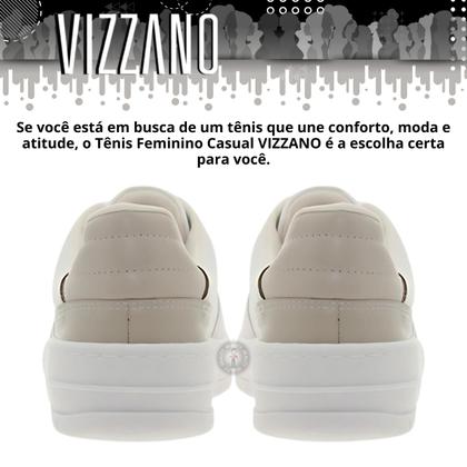 Imagem de Tenis branco feminino casual vizzano lançamento sapatenis de mulher
