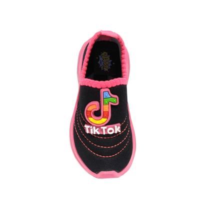 Imagem de Tênis Calce Fácil Menina Feminino sapato de enfiar opé elástico solado branco antiderrapante bordado