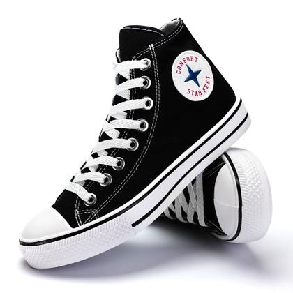 Imagem de Tênis Cano Alto Branco Feminino Star Conforto Feet Casual Estilo All