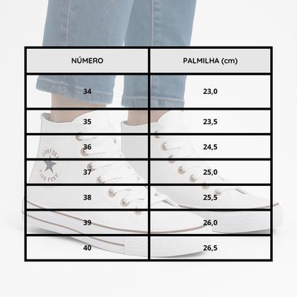 Imagem de Tênis Cano Alto Branco Feminino Star Conforto Feet Casual Estilo All