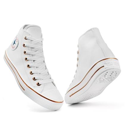 Imagem de Tênis Cano Alto Branco Feminino Star Conforto Feet Casual Estilo All