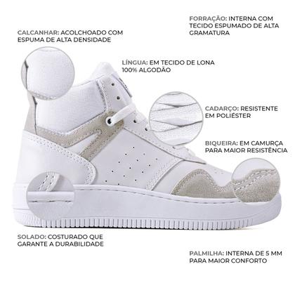 Imagem de Tenis Casual Bota Masculino Feminino Nyc Shoes Cano Alto