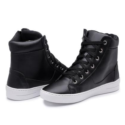 Imagem de Tênis Casual Cano Médio Ec Shoes Com Cadarço e Zíper Sola Reta