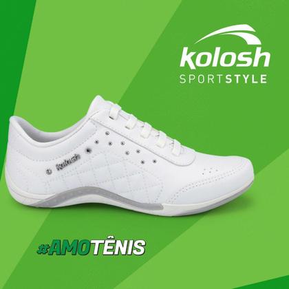 Imagem de Tênis Casual Feminino Kolosh Calce Fácil Elástico Confortável Resistente Prático Macio Versátil Leve