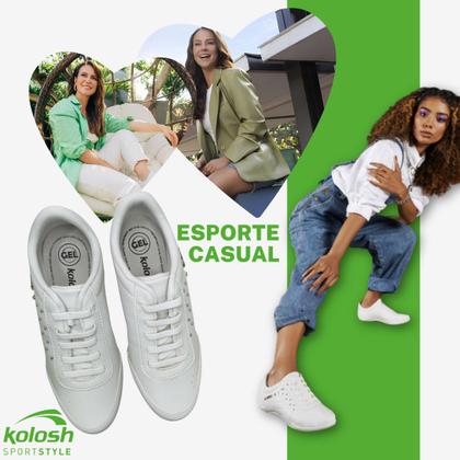Imagem de Tênis Casual Feminino Kolosh Calce Fácil Elástico Confortável Resistente Prático Macio Versátil Leve