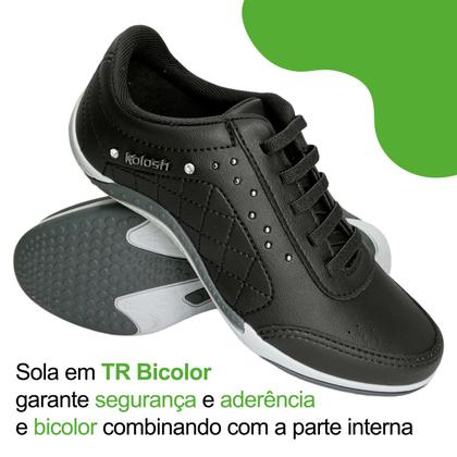 Imagem de Tênis Casual Feminino Kolosh Calce Fácil Elástico Confortável Resistente Prático Macio Versátil Leve