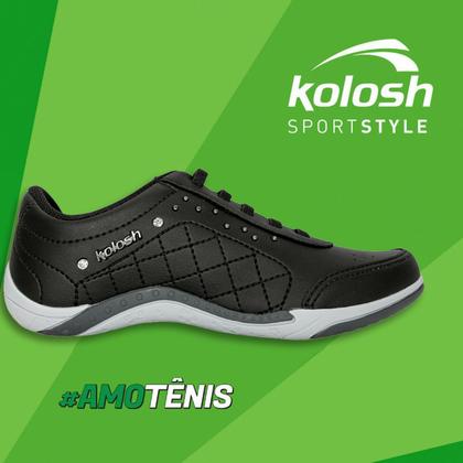 Imagem de Tênis Casual Feminino Kolosh Calce Fácil Elástico Confortável Resistente Prático Macio Versátil Leve