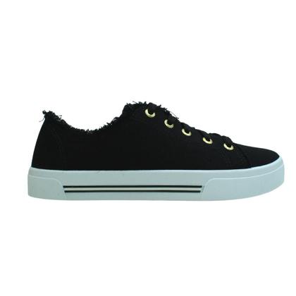 Imagem de Tênis Casual Feminino Moleca Flatform Original 5667.322 - Preto Lona/Branco - 35