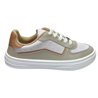 Imagem de Tênis Casual Feminino Moleca Napa Branco/Cinza 5796.107