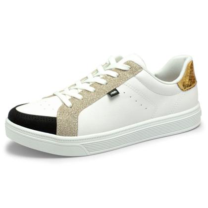 Imagem de Tênis Casual Feminino Preto White Ouro Dakota G9421-0001