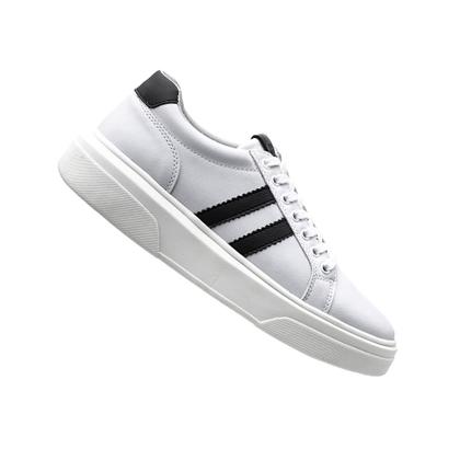 Imagem de Tenis Casual Masculino Branco  Confortavel Calce Facil Elastico Fork Tiras Em Volta