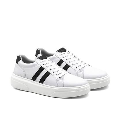 Imagem de Tenis Casual Masculino Branco  Confortavel Calce Facil Elastico Fork Tiras Em Volta