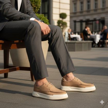 Imagem de Tênis Casual Masculino Couro Legítimo Sider Confort Sola Alta