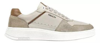 Imagem de Tênis Casual Masculino Sneaker Ferracini Logan Em Couro Cinza