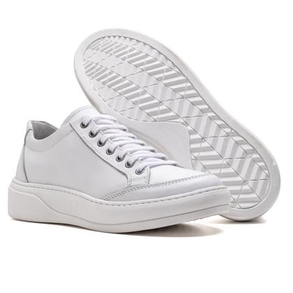 Imagem de Tênis Casual Masculino Ultra Comfort em Couro Branco