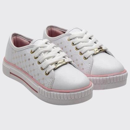 Imagem de Tênis Casual Men Molekinha Gliter Napa Branco/Rosa 2565.108