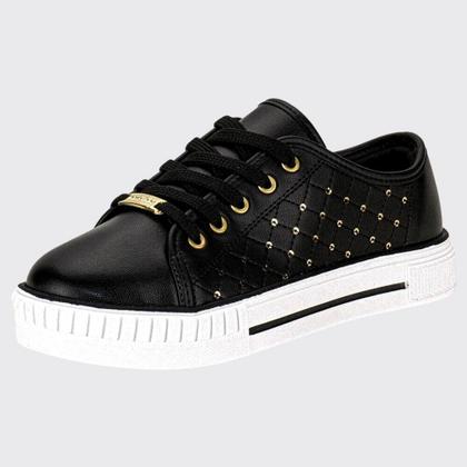 Imagem de Tênis Casual Menina Molekinha Gliter Preto/Branco 2565.108