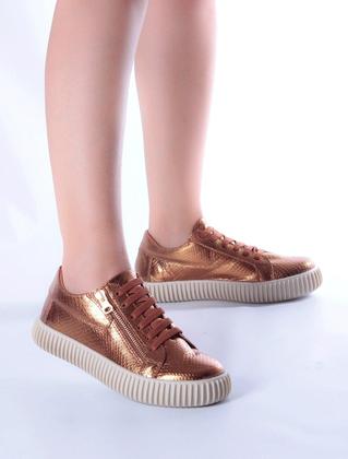 Tênis Casual Orcade Emy Snake Bronze 012108 - Tênis Feminino