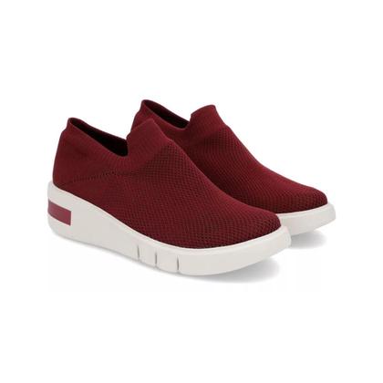 Imagem de Tênis Casual Tricot Ergonômico Calce Fácil Vermelho Am01004 - Usaflex