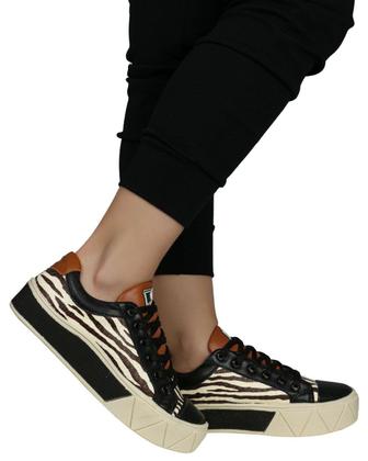 Imagem de Tênis Casual Urban Animal Print Zebra E Preto Feminino - Legut