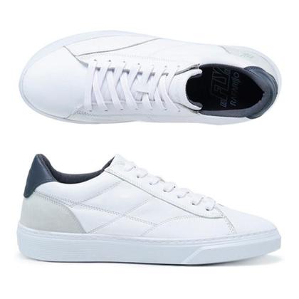 Imagem de Tênis Casual Urbano Masculino Em Couro Branco Rafarillo Fly Alth Aumenta 7cm de Altura 58051
