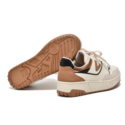 Imagem de Tênis Casual Via Marte Bege Marrom Off White - Feminino