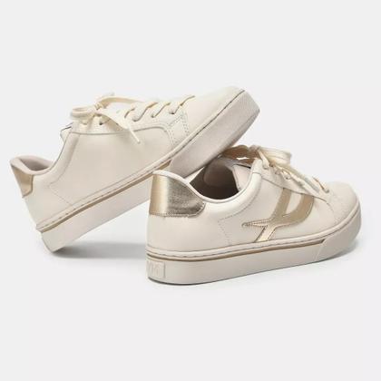 Imagem de Tênis Casual Via Marte Off White/ Dourado - Feminino Marfim/Bege