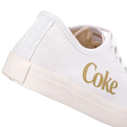 Imagem de Tênis Coca Cola Newpoart Canvas Branco e Dourado - Feminino
