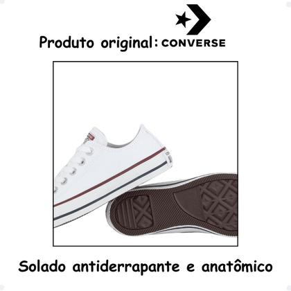 Imagem de Tênis Converse Original Adulto Juvenil Cano Baixo Lona Branco